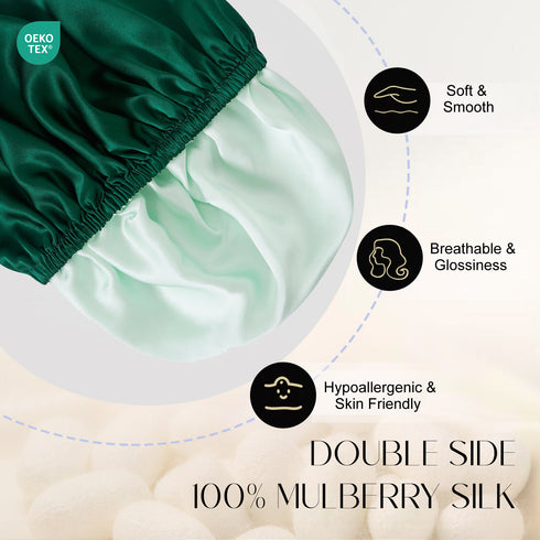 Double Layered 100% Silk Adjustable Sleep Cap